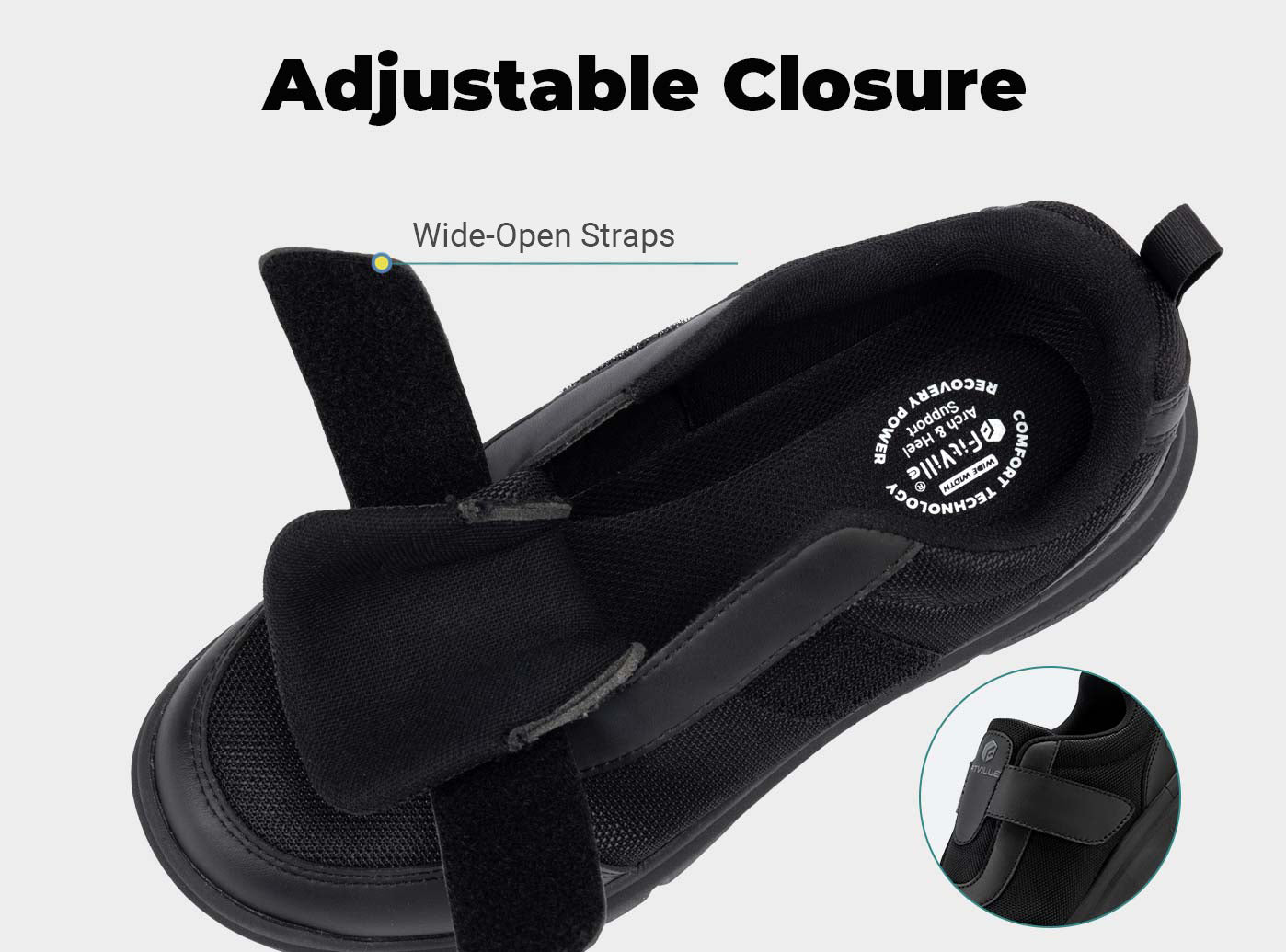 FitVille StrapEase V4 - Scarpe Comfort per Circolazione e Supporto (Uomo)