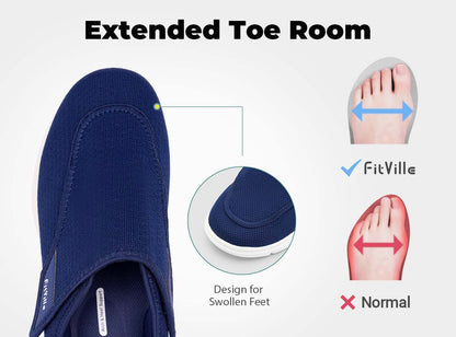 FitVille Wings V2 - Scarpe Ortopediche a Pianta Larga per Diabetici (Uomo)