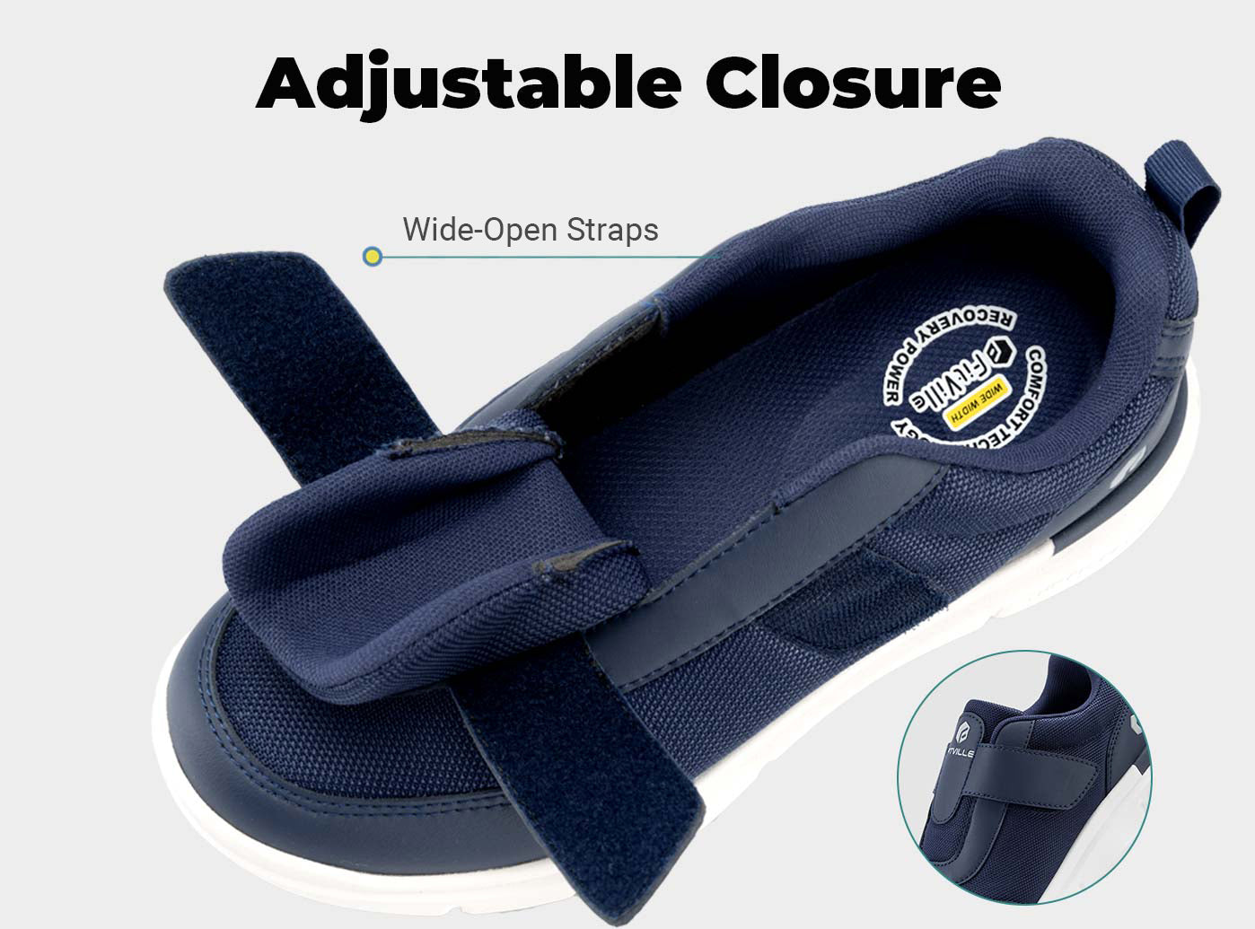 FitVille StrapEase V4 - Scarpe Comfort per Circolazione e Supporto (Uomo)