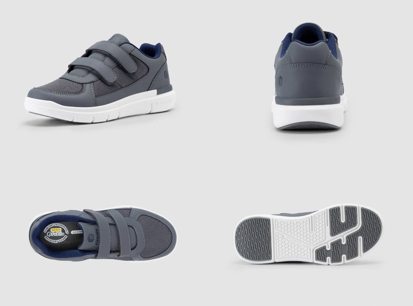 FitVille Duo Strap V3 - Calzature a Pianta Larga con Doppio Cinturino (Uomo)