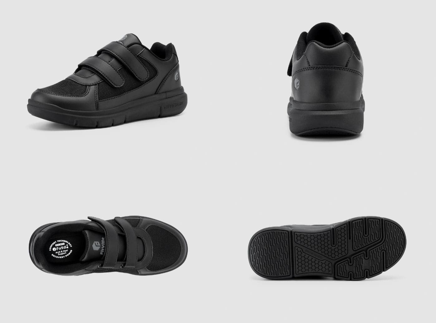 FitVille Duo Strap V3 - Calzature a Pianta Larga con Doppio Cinturino (Uomo)