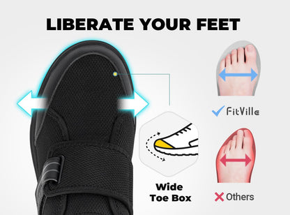 FitVille StrapEase V10 - Scarpe Ortopediche per Edema e Diabete (Uomo)