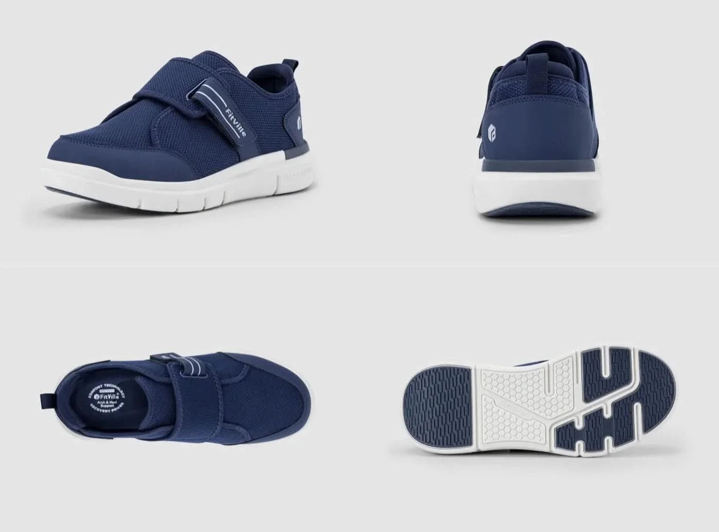 FitVille StrapEase V10 - Scarpe Ortopediche per Edema e Diabete (Uomo)