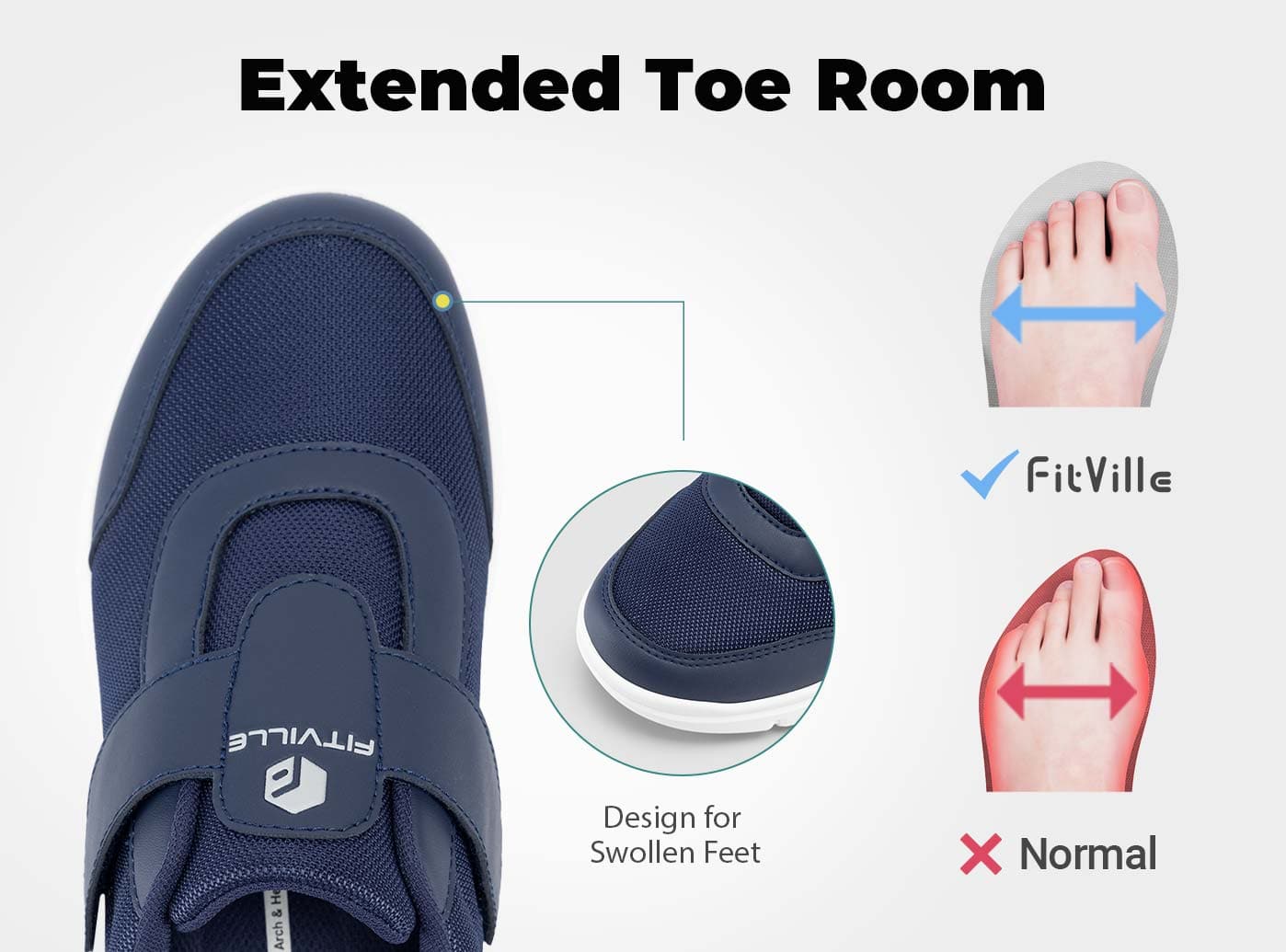 FitVille StrapEase V4 - Scarpe Comfort per Circolazione e Supporto (Uomo)