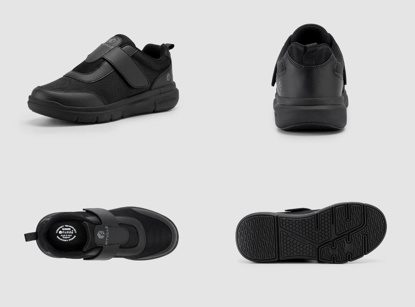 FitVille StrapEase V4 - Scarpe Comfort per Circolazione e Supporto (Uomo)