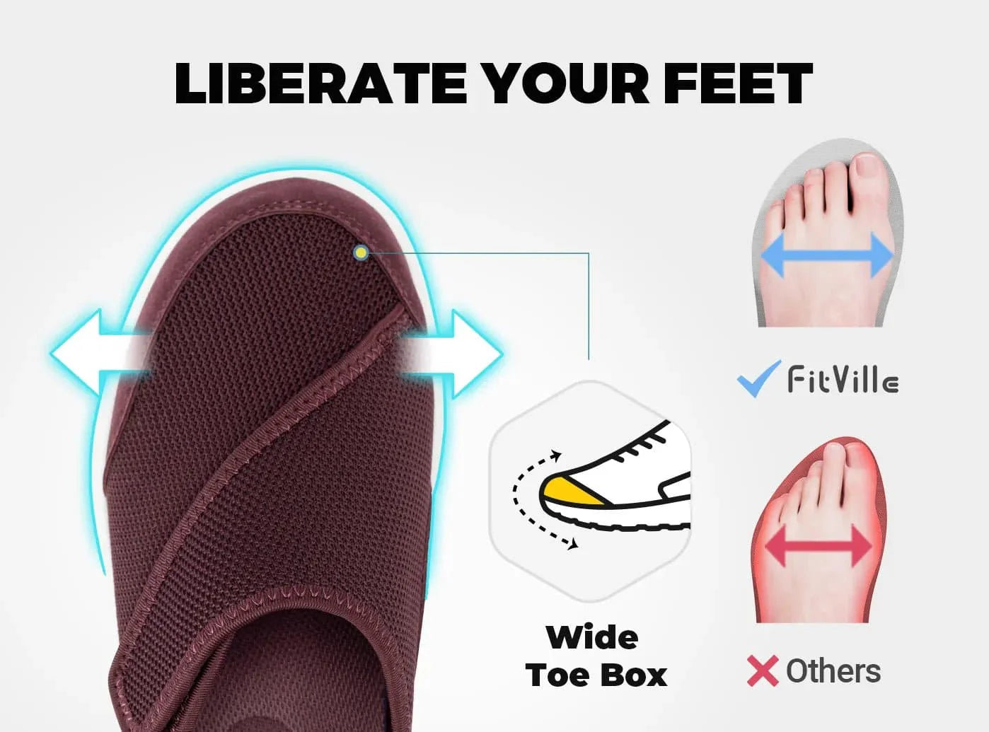 FitVille Slipper V5 - Pantofole Ortopediche per Casa e Riposo (Donna)