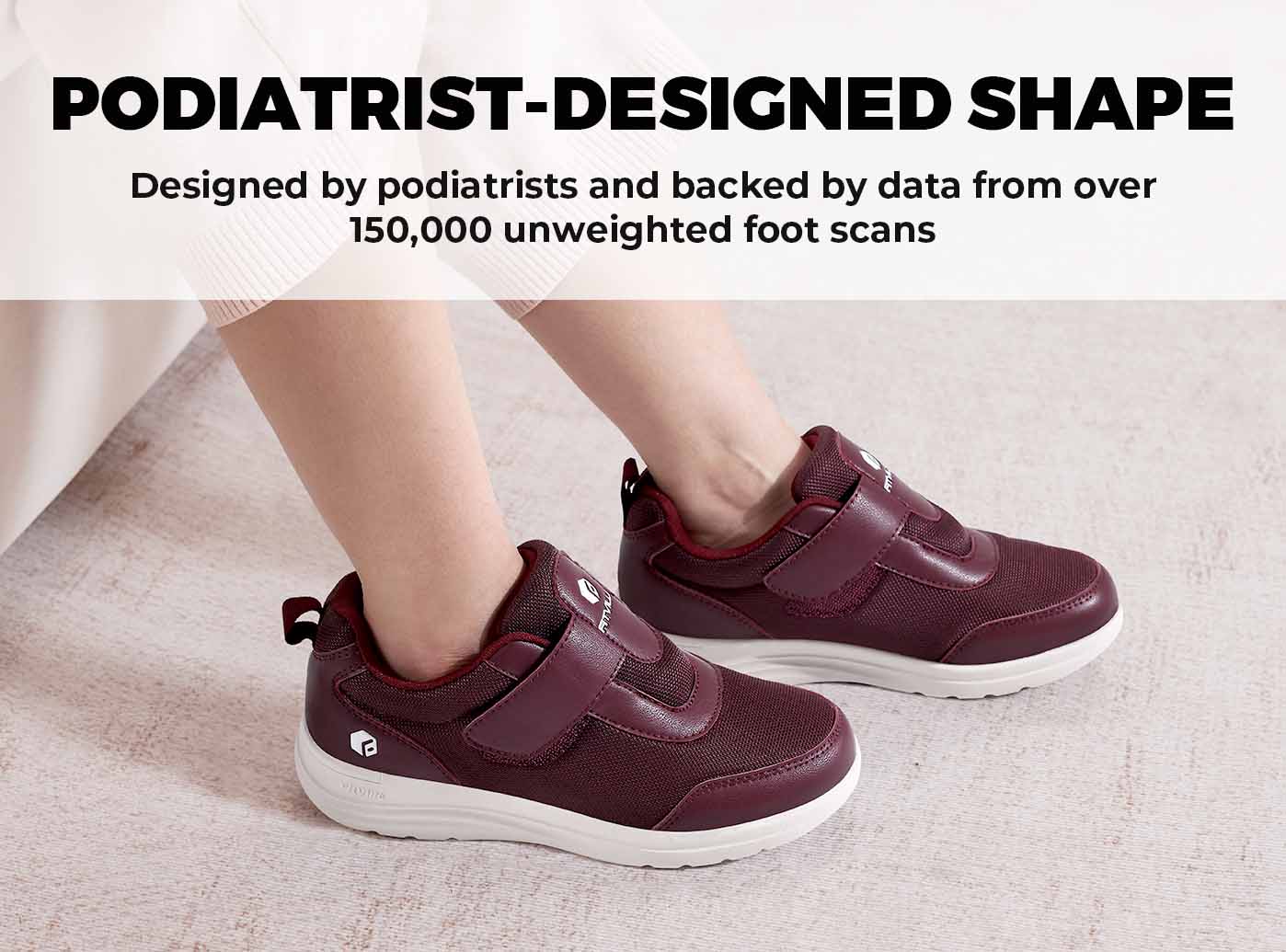 FitVille StrapEase V4 - Calzature per Diabetici con Chiusura Sicura (Donna)