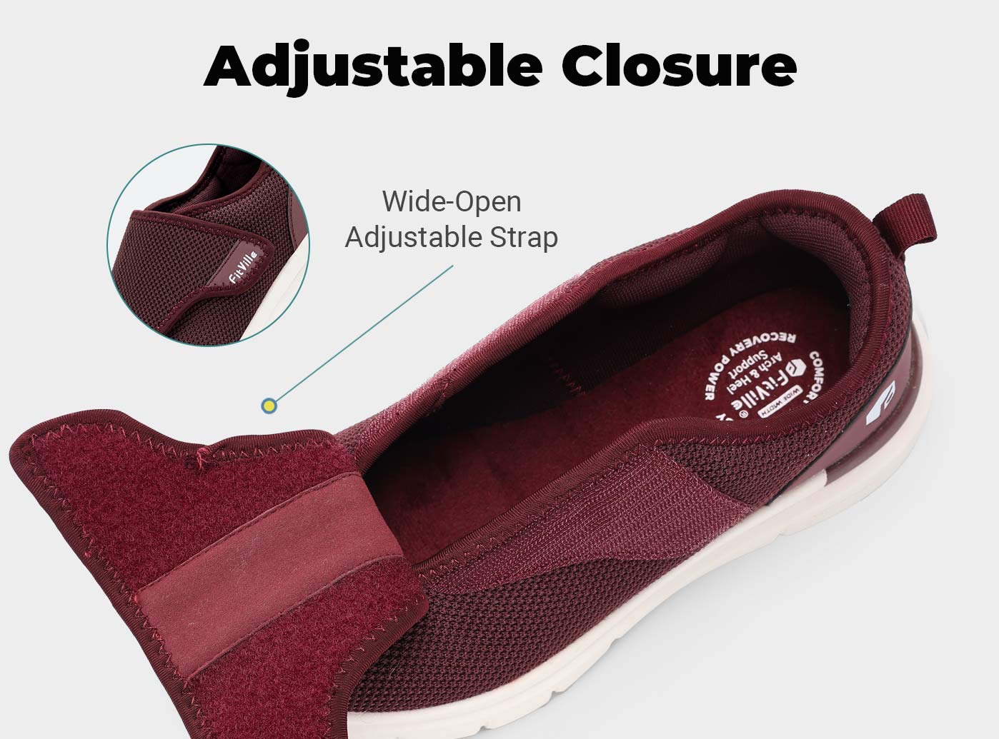 FitVille Wings V2 - Scarpe ad Apertura Facile per Piedi Sensibili (Donna)